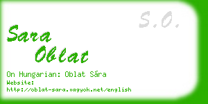sara oblat business card