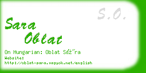 sara oblat business card